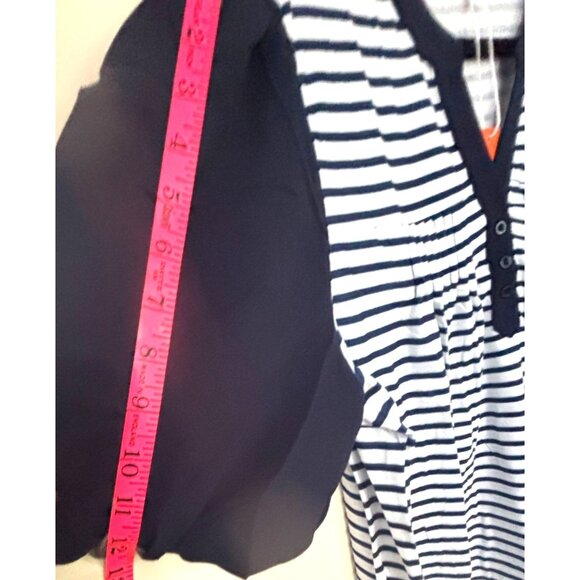 Falechay Womens 2XL Striped Top With Puff Sleeves & Button Detail - Picture 9 of 12